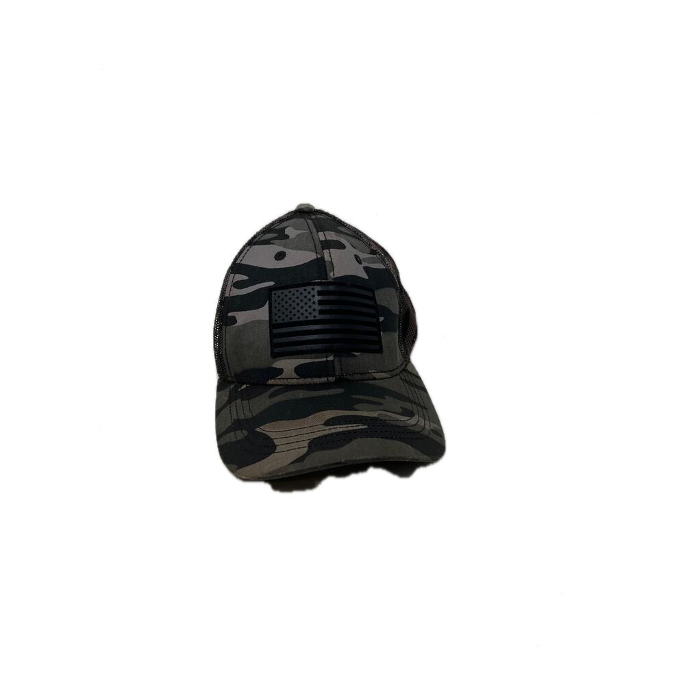 Black Gray USA Flag Camo Snapback Baseball Cap